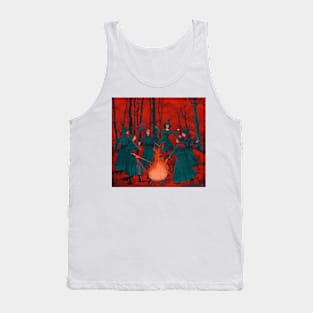 Coven of Witches around the Fire Tank Top